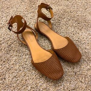 MADEWELL Marseilla Ankle-Strap Sandal Flats in Brown